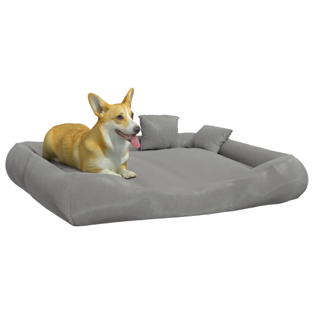 Cuccia per Cani con Cuscini Grigio 135x110x23 cm Tessuto Oxford
