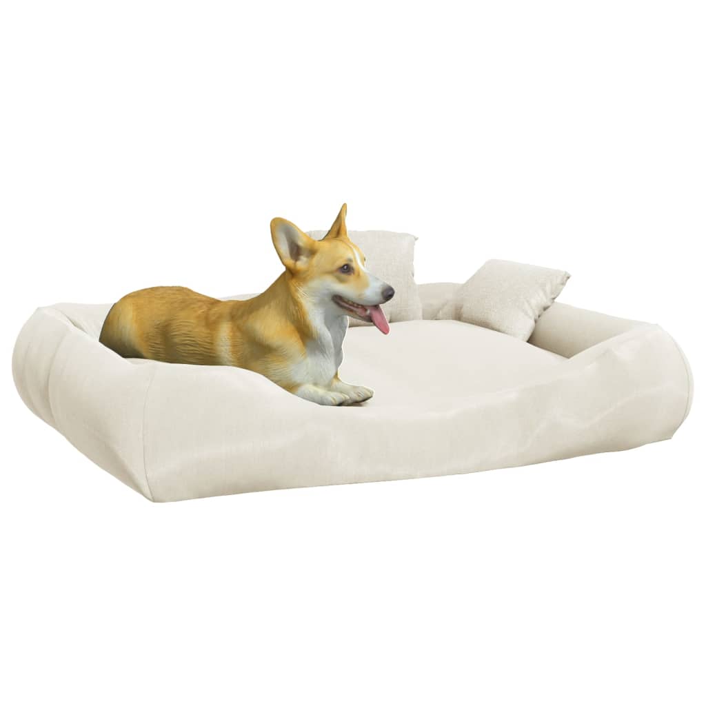 Cuccia per Cani con Cuscini Beige 89x75x19 cm in Tessuto Oxford