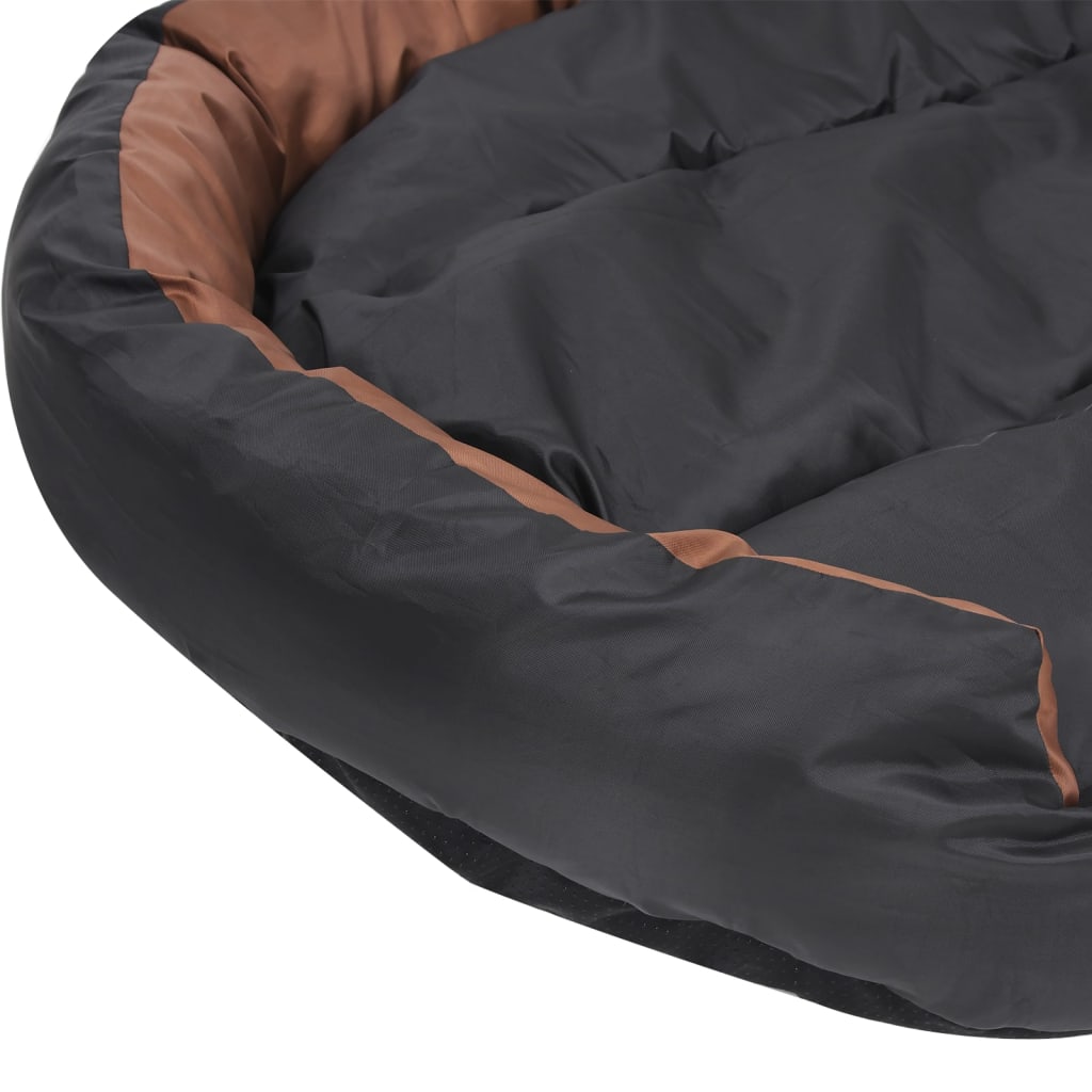 Cuscino per Cani Reversibile e Lavabile Nero Marrone 85x70x20cm