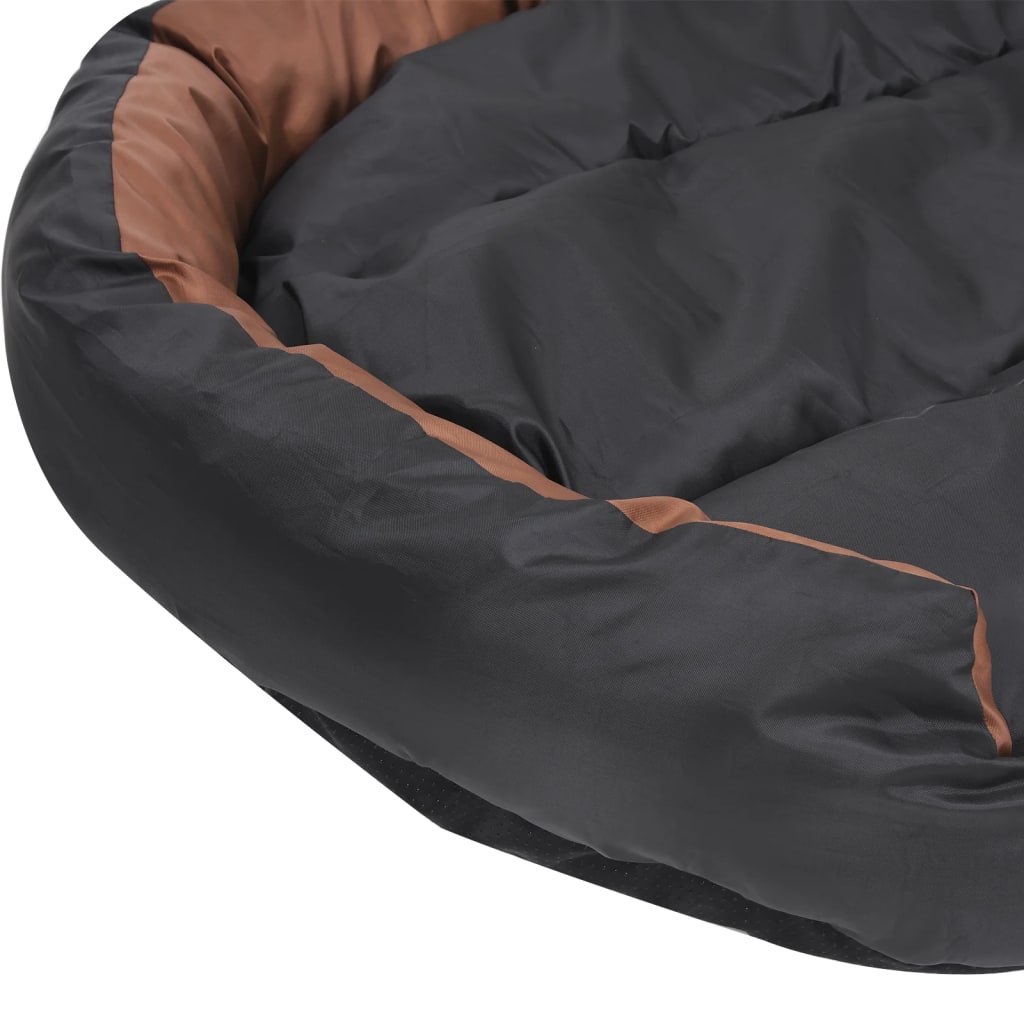Cuscino per Cani Reversibile Lavabile Nero Marrone 110x80x23cm