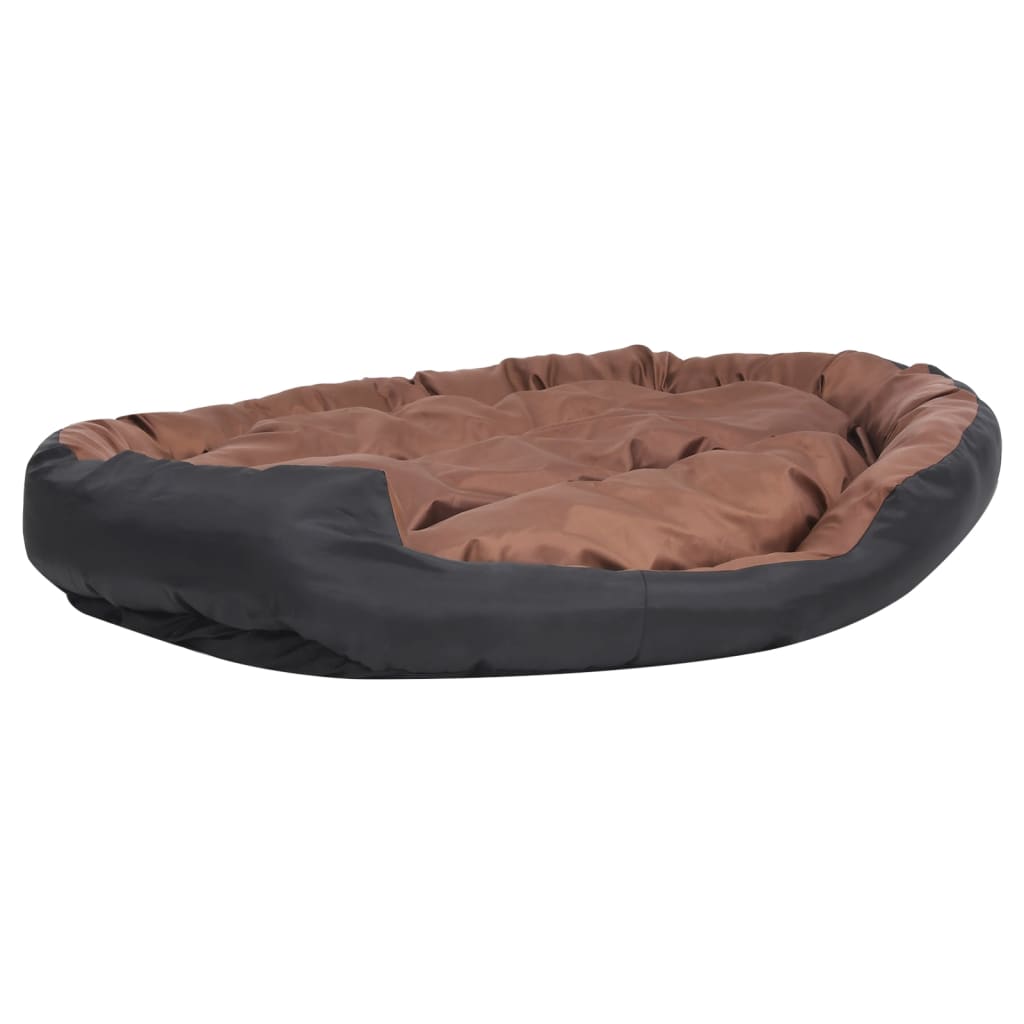 Cuscino per Cani Reversibile Lavabile Nero Marrone 150x120x25cm
