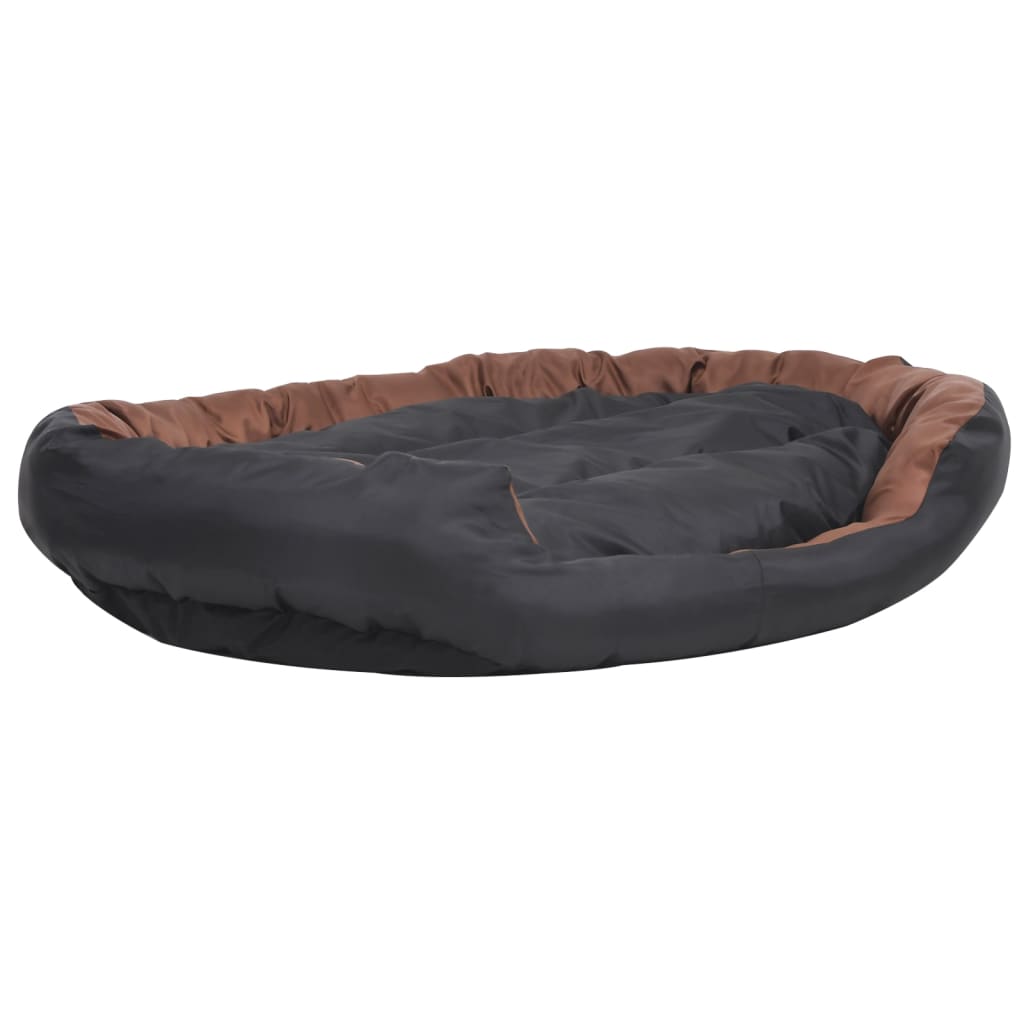 Cuscino per Cani Reversibile Lavabile Nero Marrone 150x120x25cm