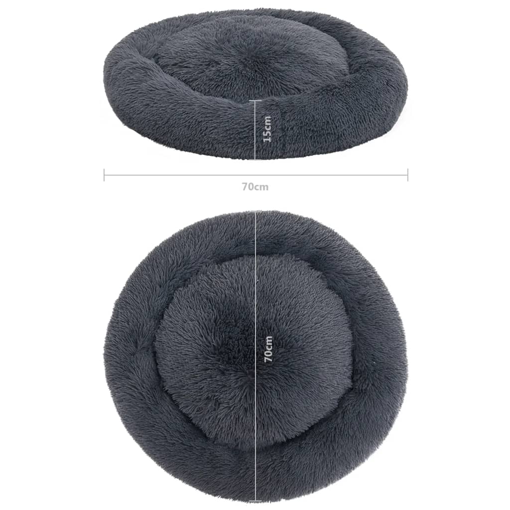 Cuscino Lavabile Cani e Gatti Grigio Scuro 70x70x15 cm Peluche