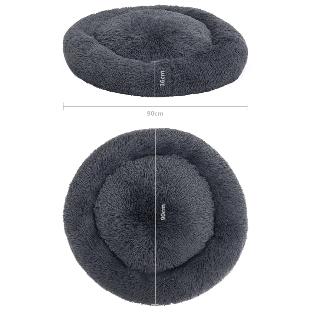 Cuscino Lavabile Cani e Gatti Grigio Scuro 90x90x16 cm Peluche