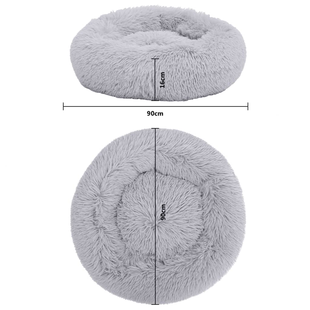 Cuscino Lavabile Cani e Gatti Grigio Chiaro 90x90x16 cm Peluche