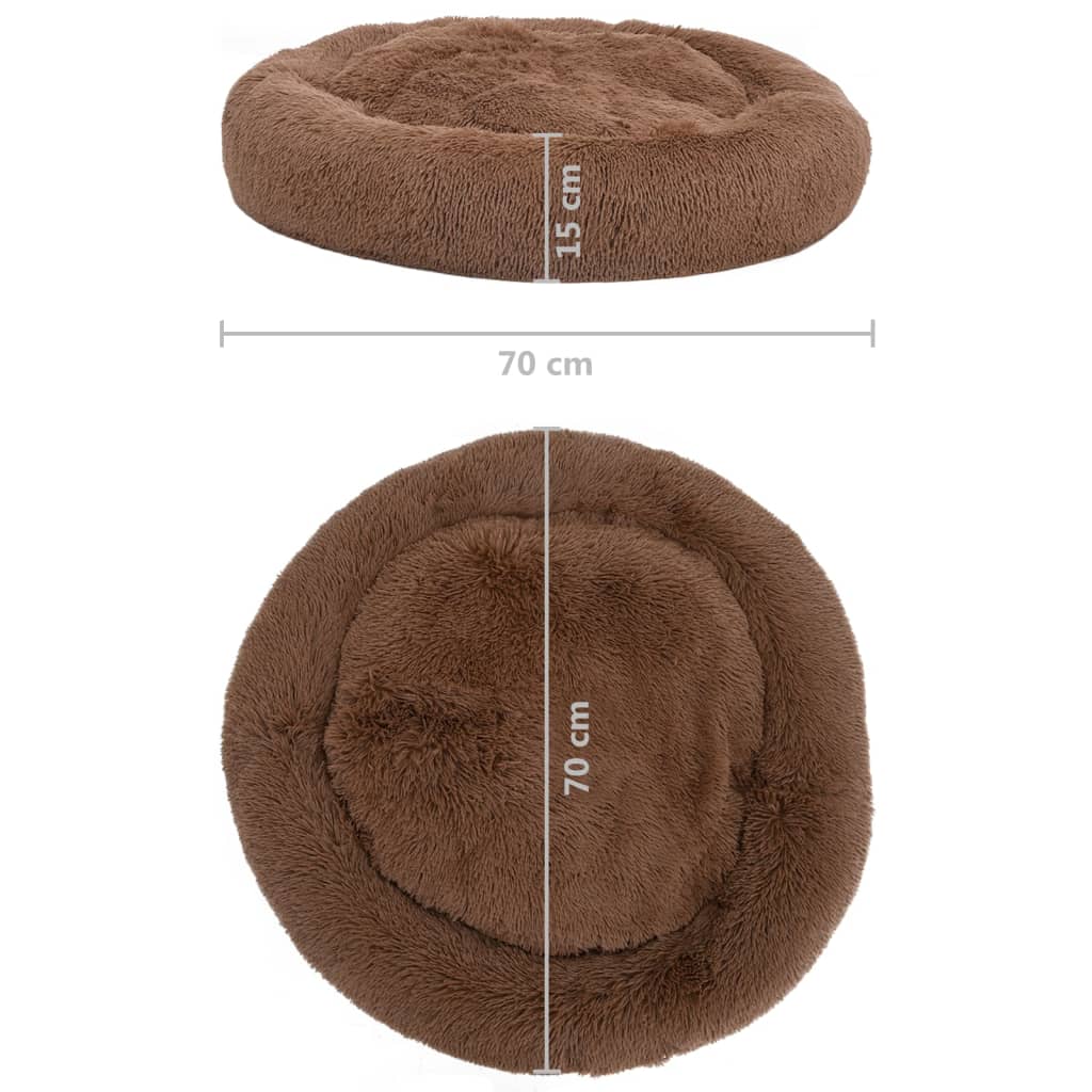 Cuscino Lavabile per Cani e Gatti Marrone 70x70x15 cm Peluche