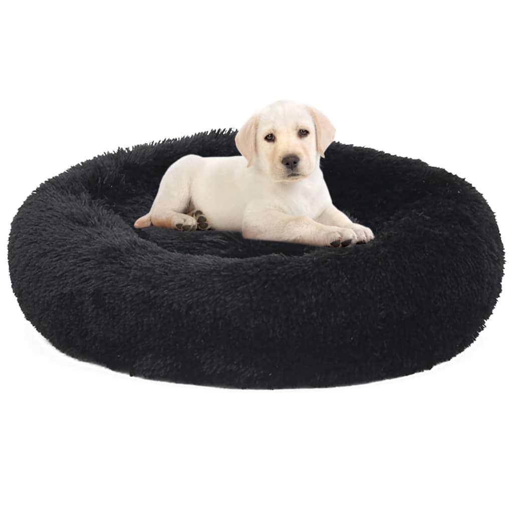Cuscino Lavabile per Cani e Gatti Nero 90x90x16 cm in Peluche