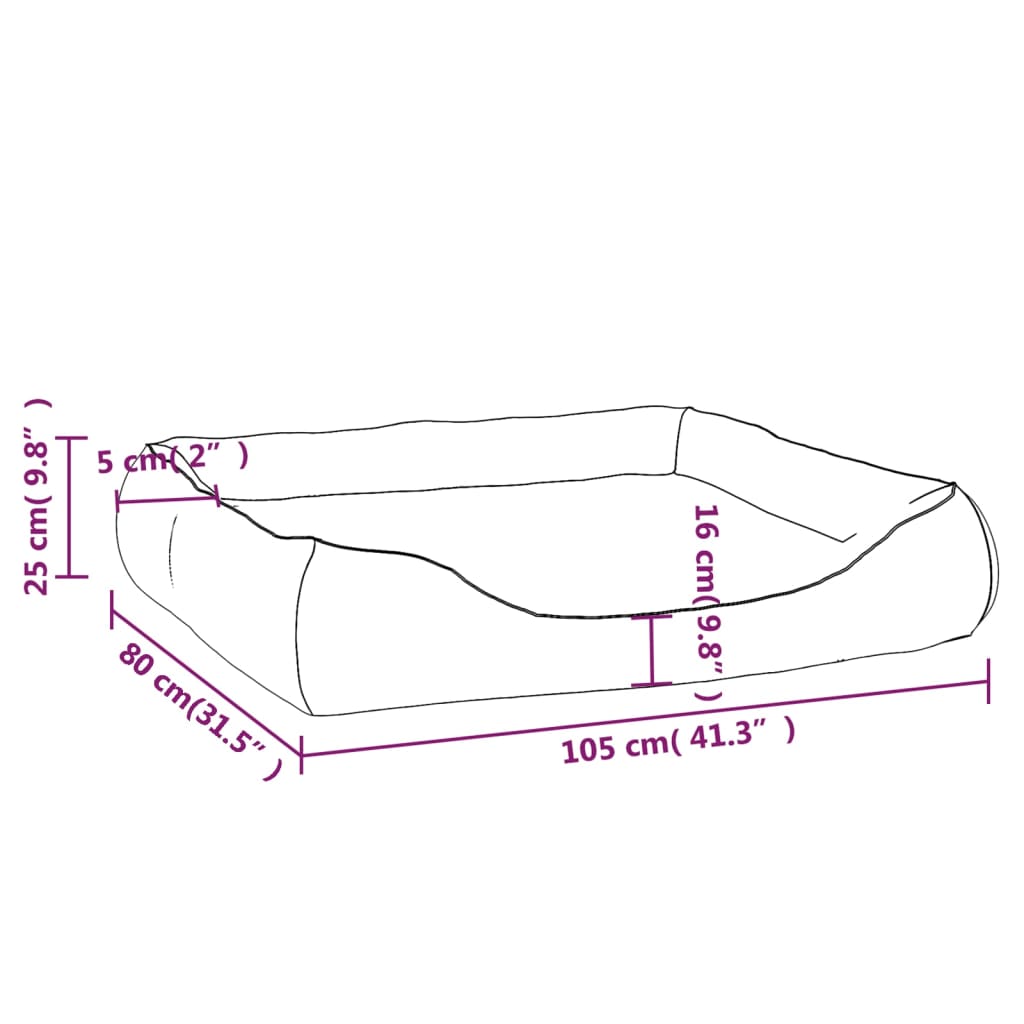Cuccia per Cani Nera e Marrone 105x80x25 cm in Similpelle