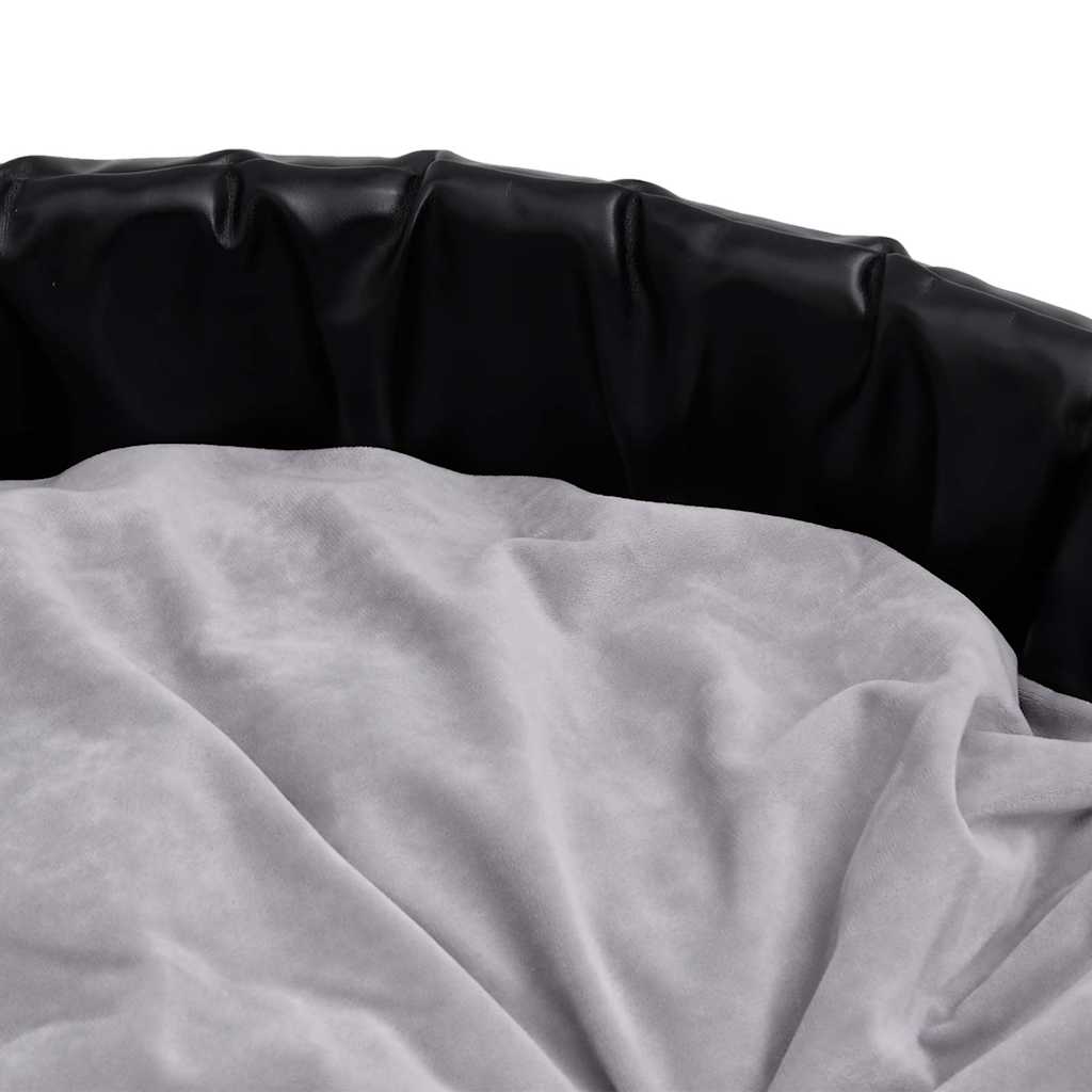 Lettino per Cani Nero e Grigio 79x70x19 cm Peluche e Similpelle