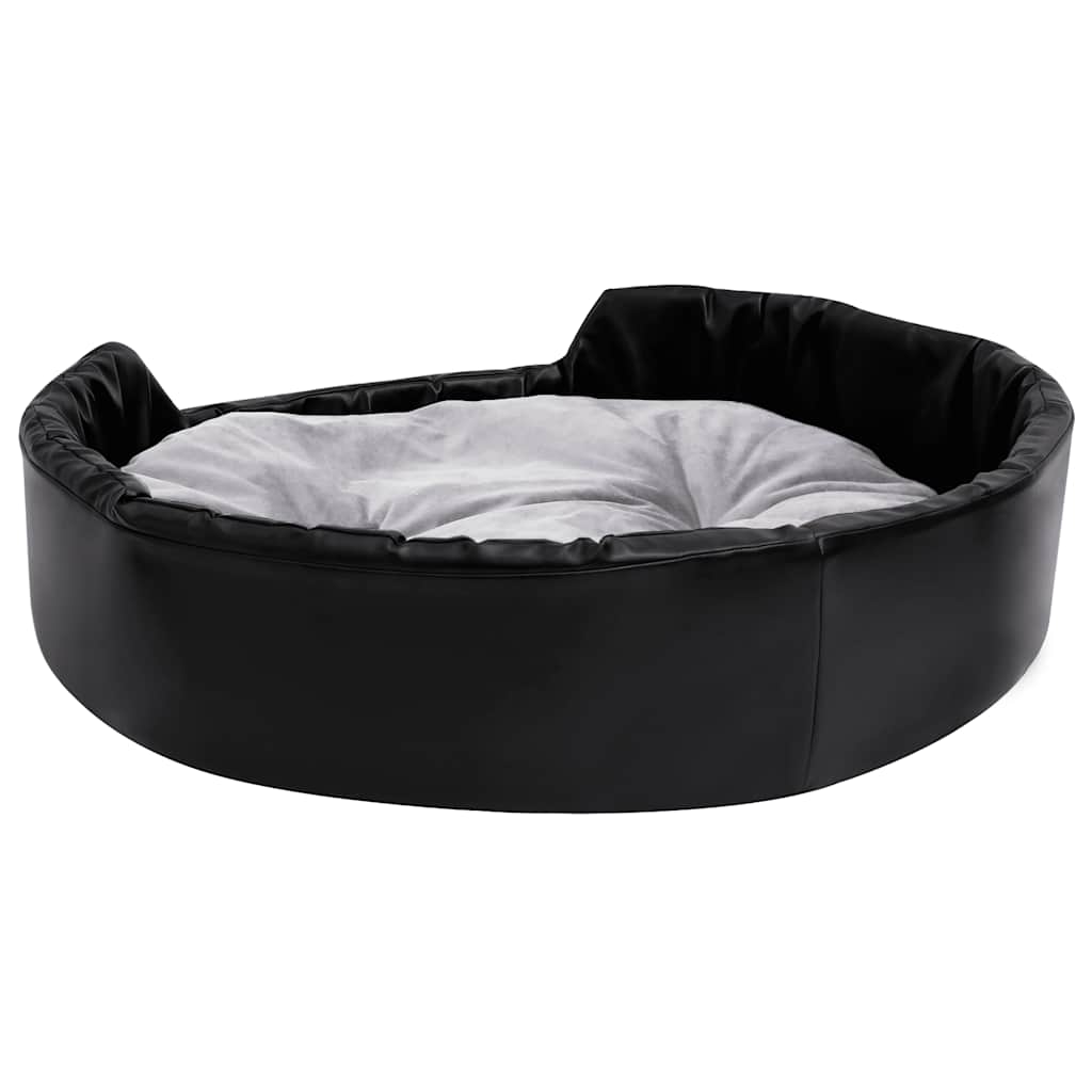 Lettino per Cani Nero e Grigio 90x79x20 cm Peluche e Similpelle