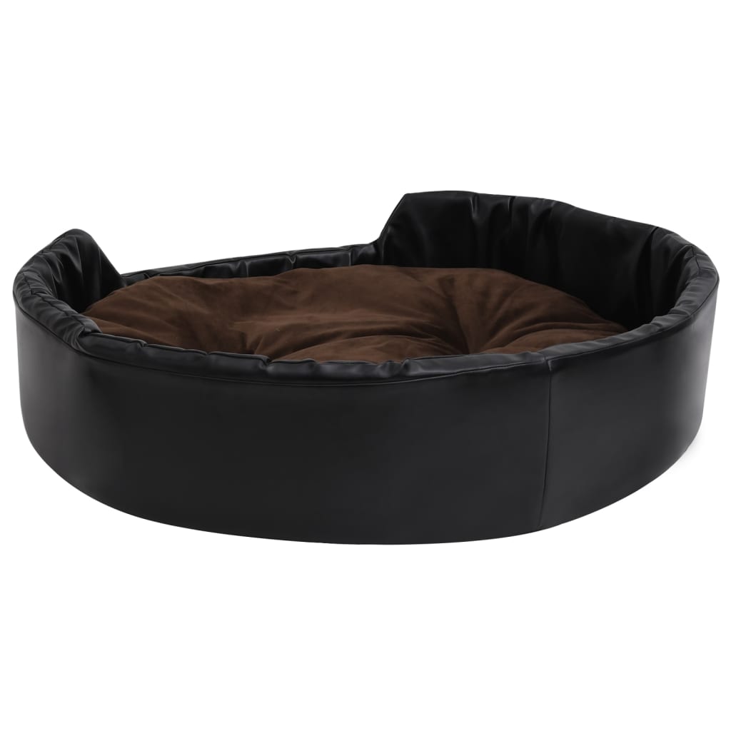 Lettino per Cani Nero e Marrone 90x79x20cm Peluche e Similpelle