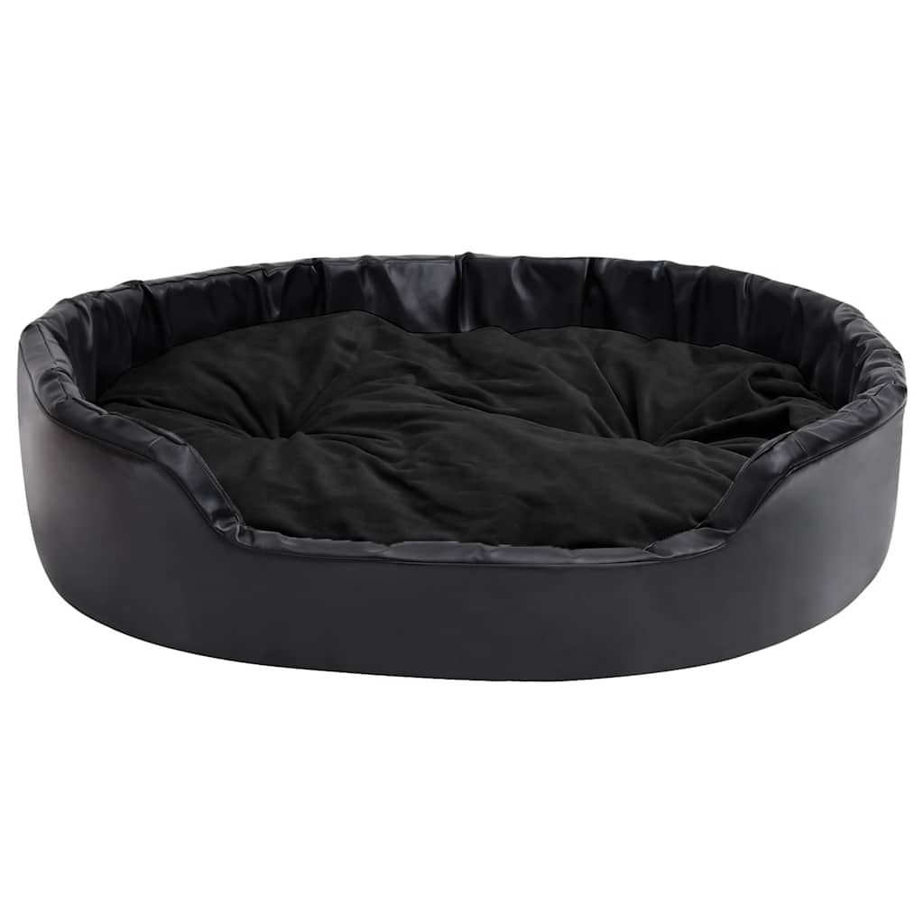 Lettino per Cani Nero 99x89x21 cm in Peluche e Similpelle