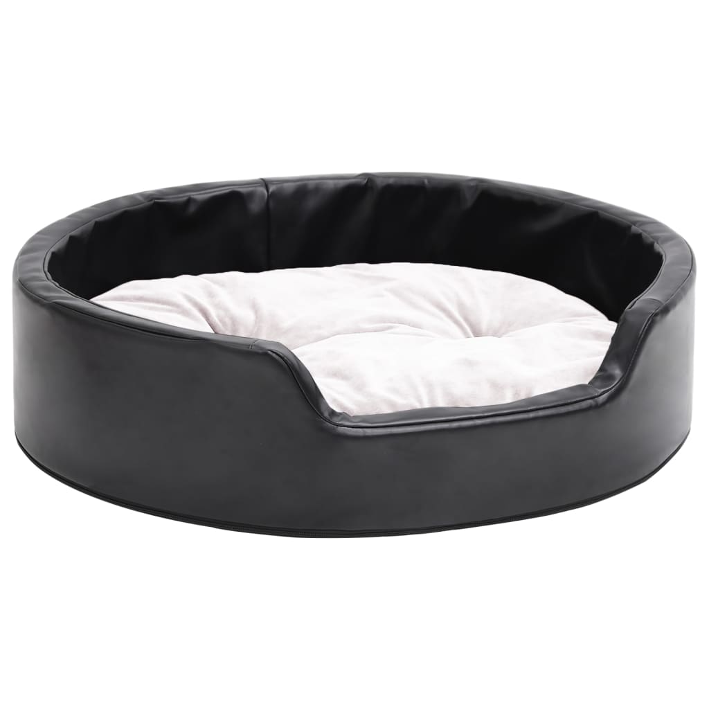 Lettino per Cani Nero e Beige 69x59x19 cm Peluche e Similpelle