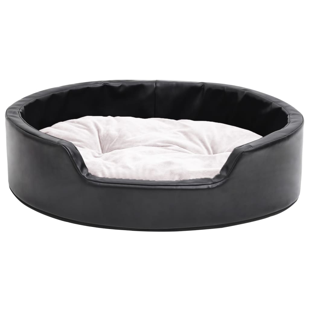 Lettino per Cani Nero e Beige 69x59x19 cm Peluche e Similpelle