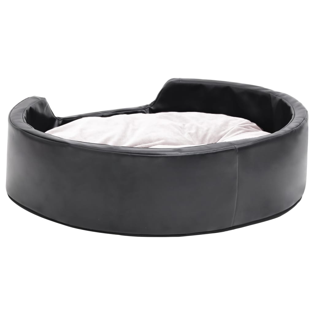 Lettino per Cani Nero e Beige 69x59x19 cm Peluche e Similpelle