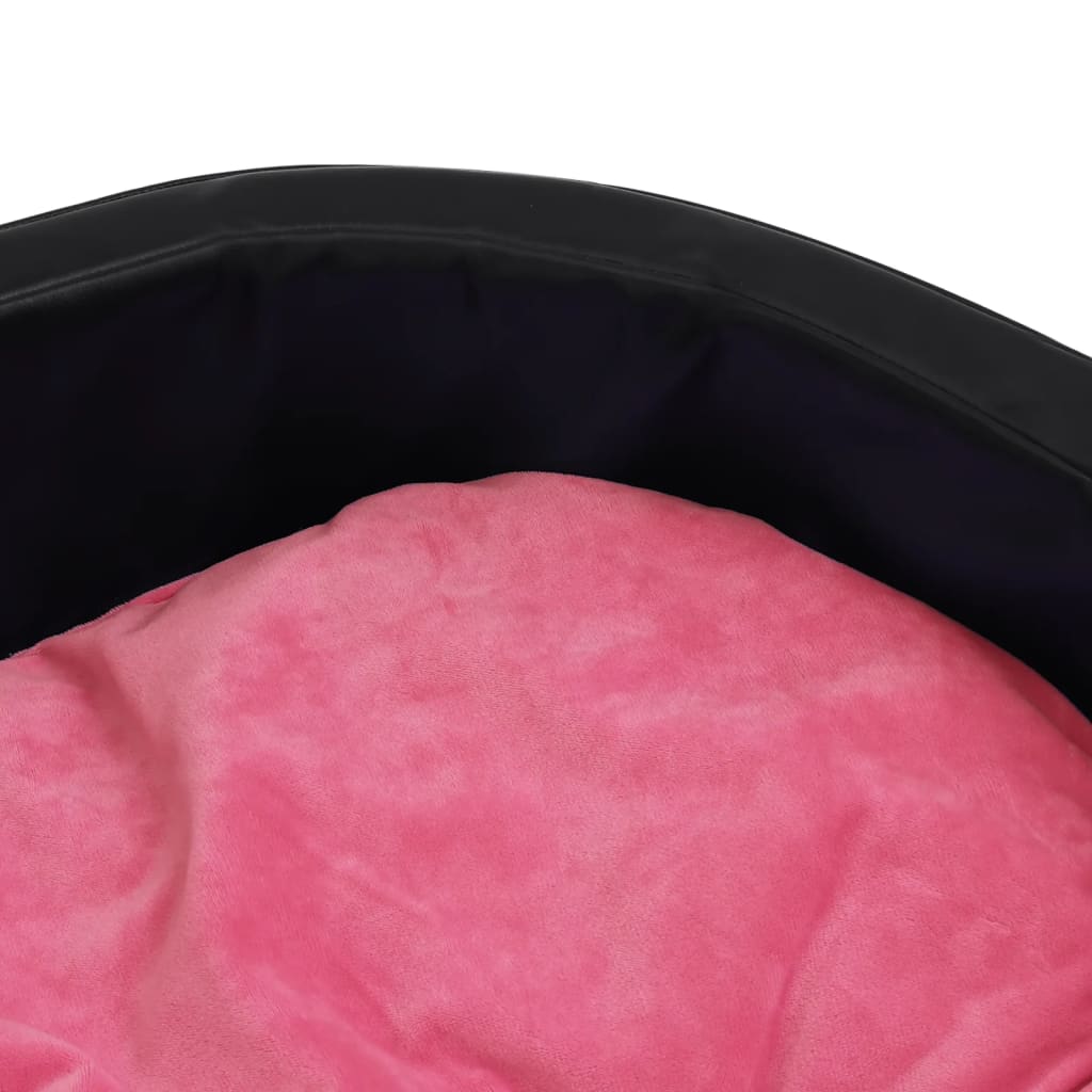 Lettino per Cani Nero e Rosa 79x70x19 cm Peluche e Similpelle