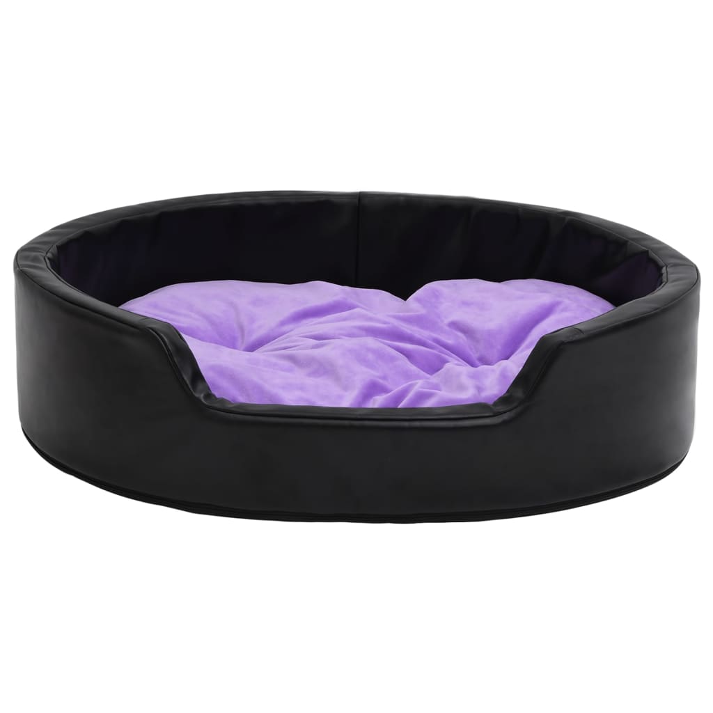 Lettino per Cani Nero e Viola 69x59x19 cm Peluche e Similpelle