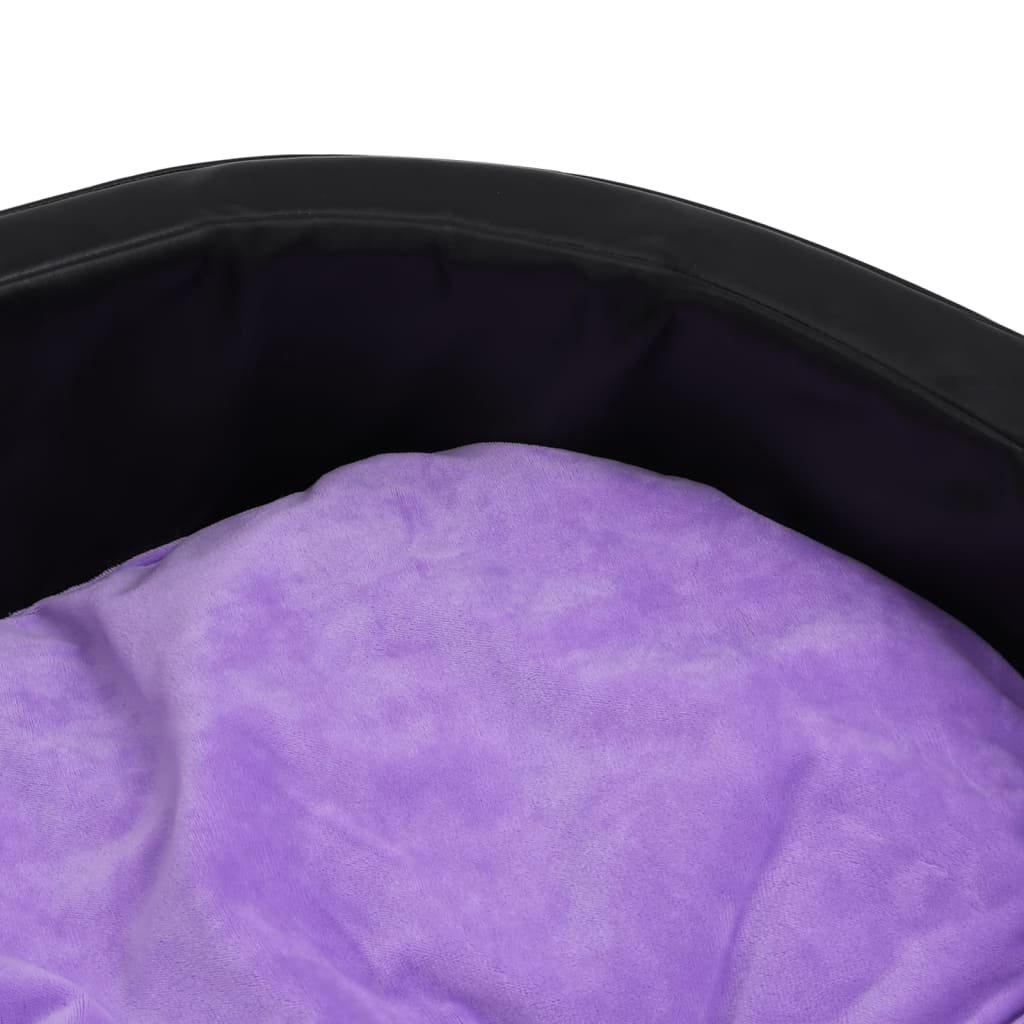 Lettino per Cani Nero e Viola 69x59x19 cm Peluche e Similpelle