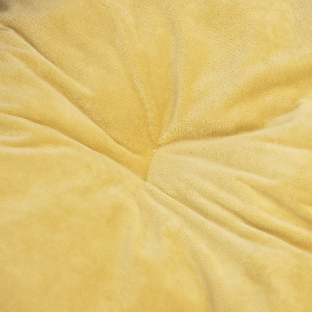 Lettino per Cani Nero e Giallo 79x70x19 cm Peluche e Similpelle