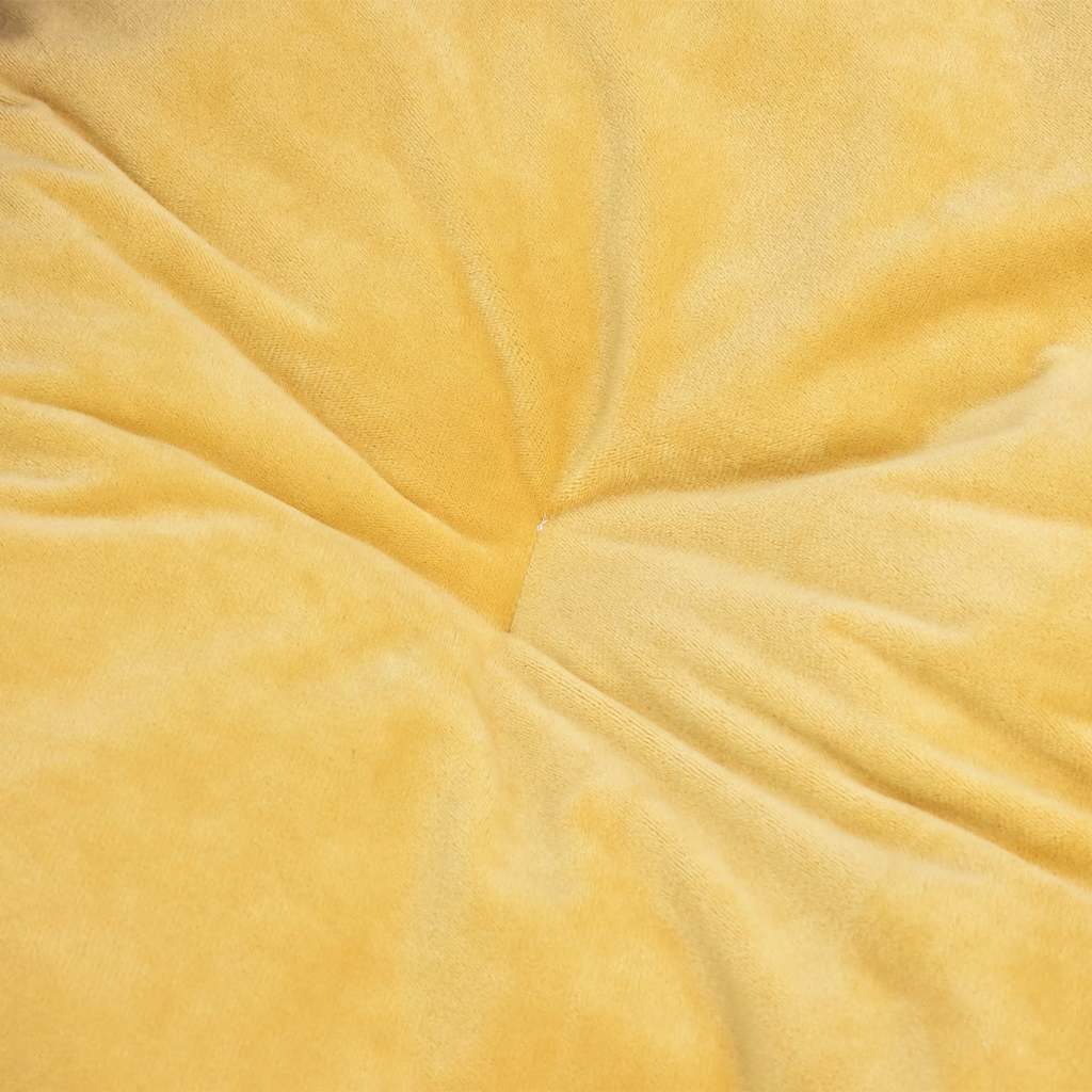 Lettino per Cani Nero e Giallo 99x89x21 cm Peluche e Similpelle