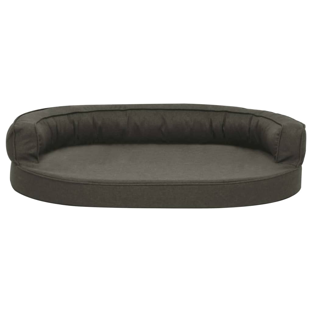Materasso Ergonomico per Cani 90x64cm Effetto Lino Grigio Scuro