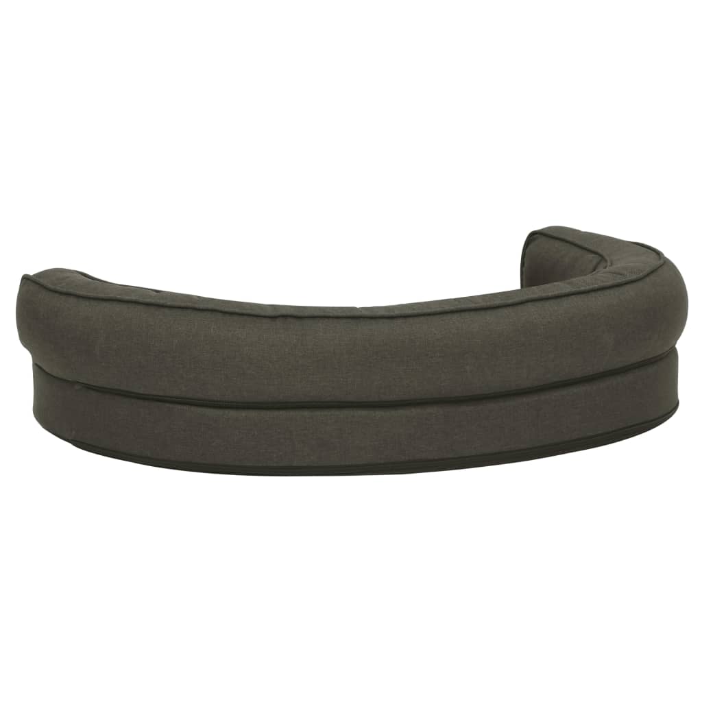 Materasso Ergonomico per Cani 90x64cm Effetto Lino Grigio Scuro
