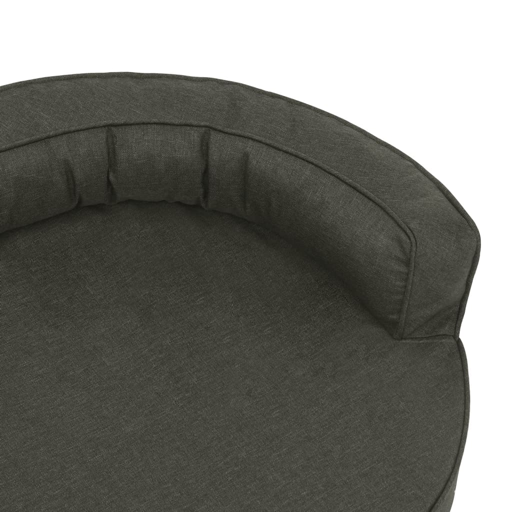 Materasso Ergonomico per Cani 90x64cm Effetto Lino Grigio Scuro