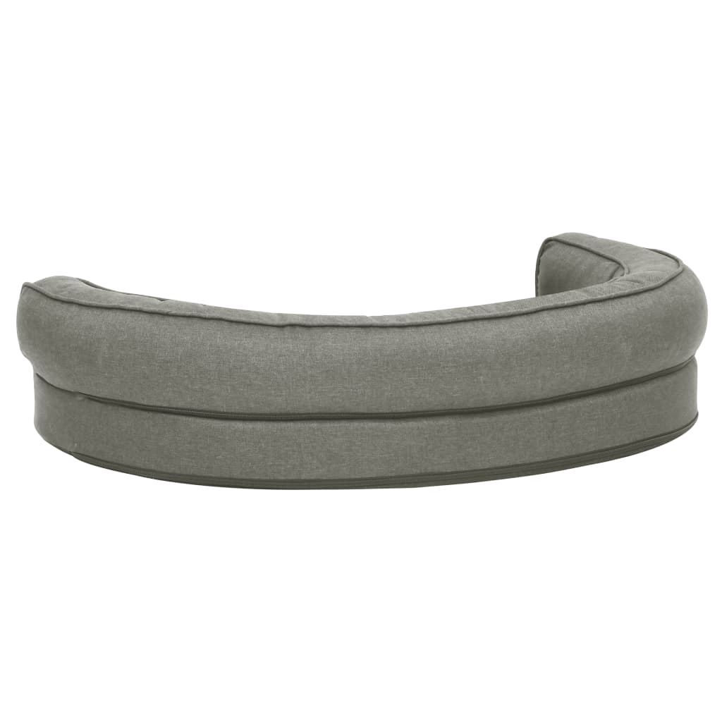 Materasso Ergonomico per Cani 90x64 cm Effetto Lino Grigio