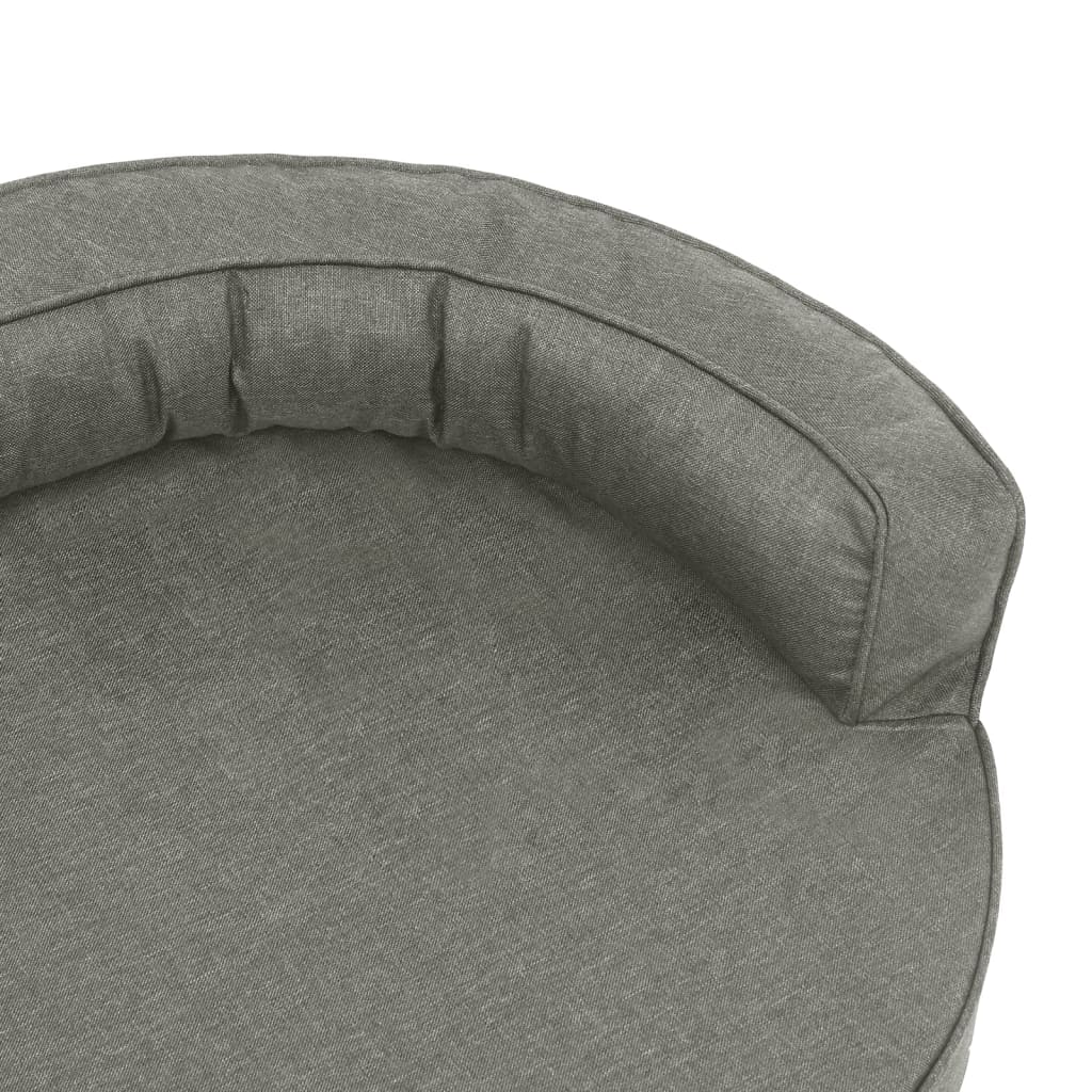 Materasso Ergonomico per Cani 90x64 cm Effetto Lino Grigio