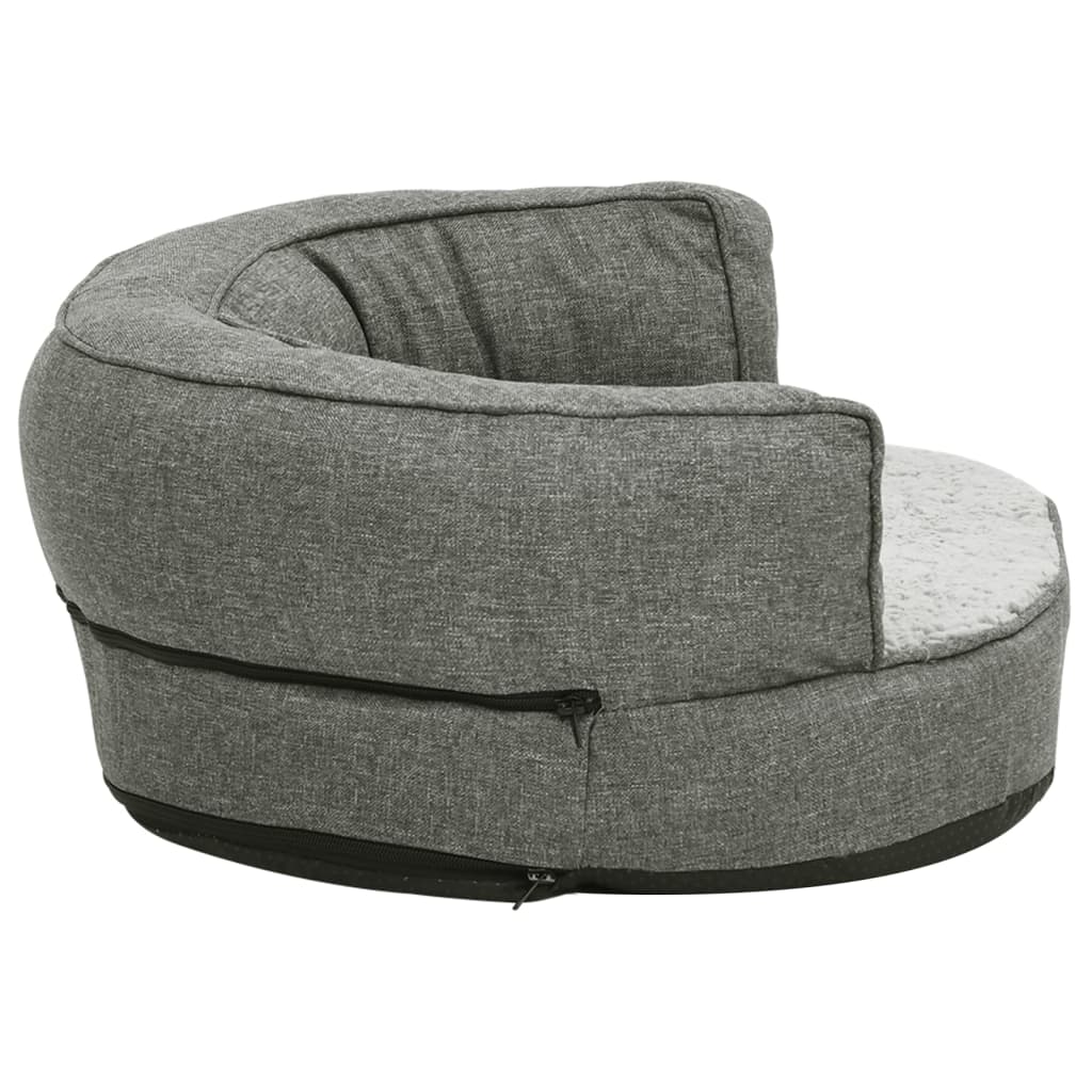 Materasso Ergonomico per Cani 90x64 cm Pile Effetto Lino Grigio