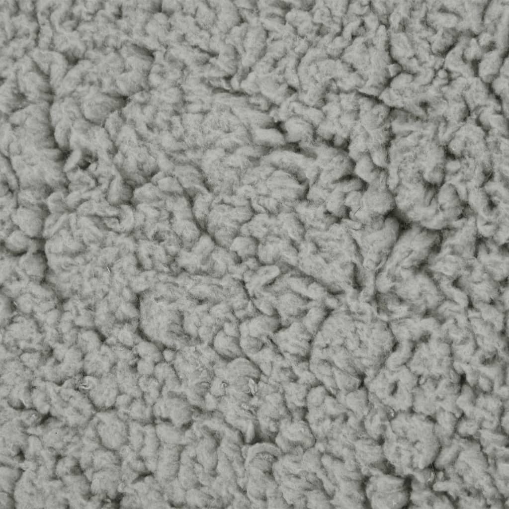 Materasso Ergonomico per Cani 90x64 cm Pile Effetto Lino Grigio