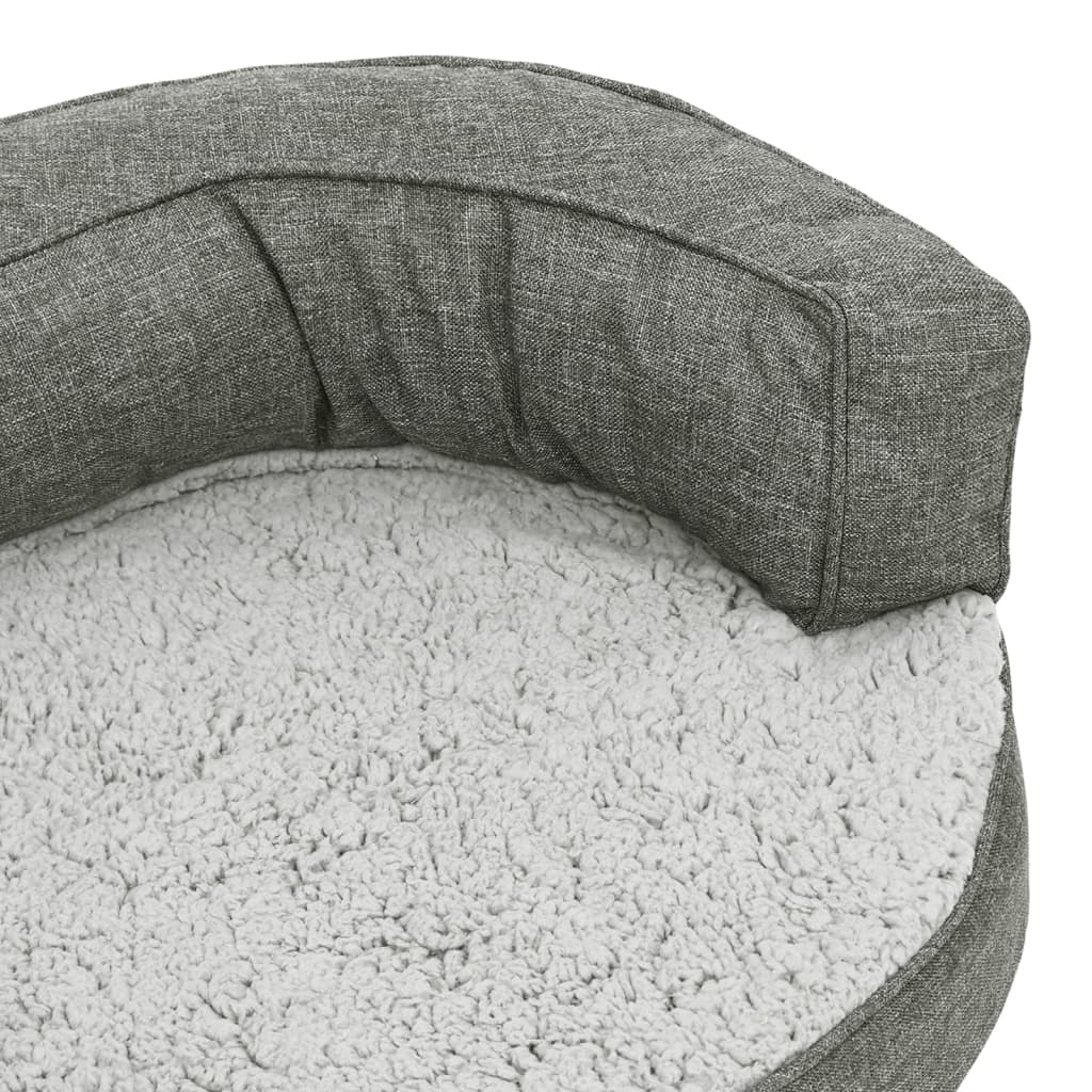 Materasso Ergonomico per Cani 90x64 cm Pile Effetto Lino Grigio