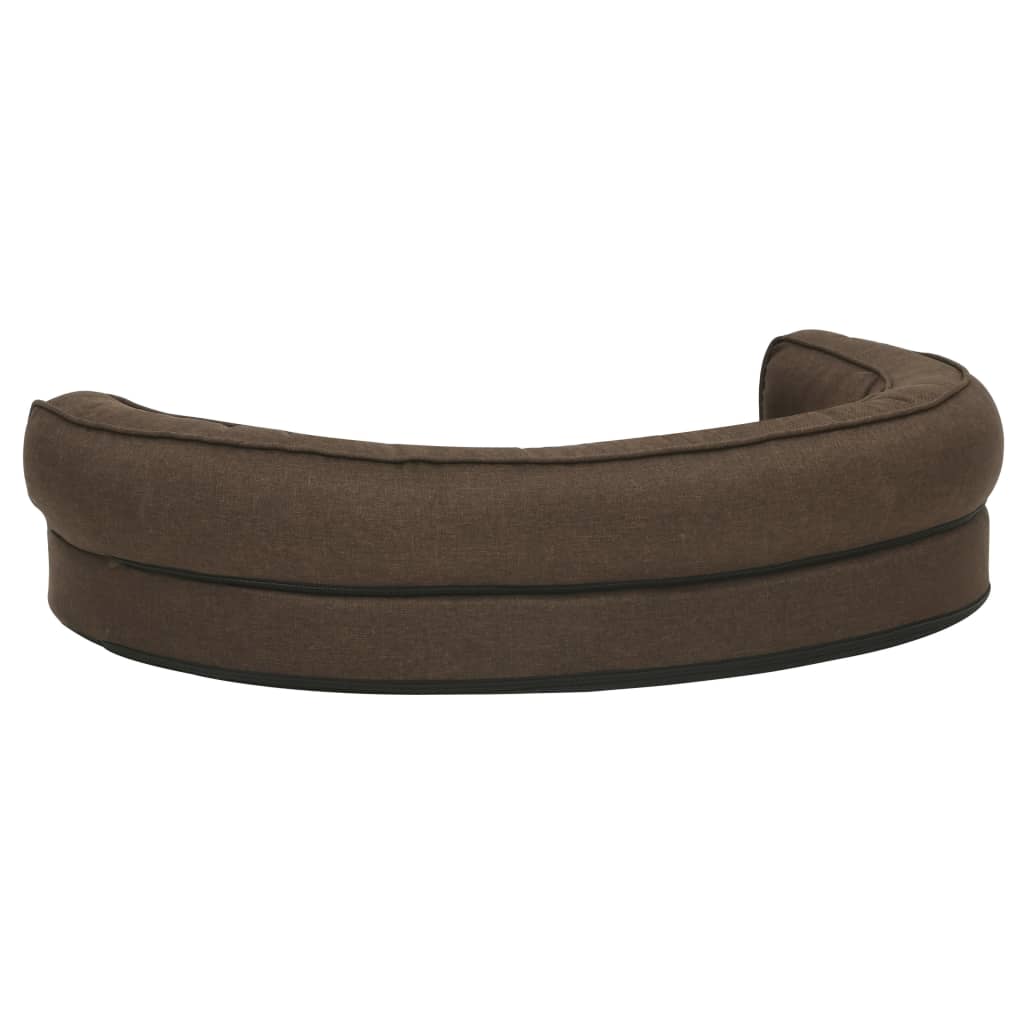 Materasso Ergonomico per Cani 90x64cm Pile Effetto Lino Marrone