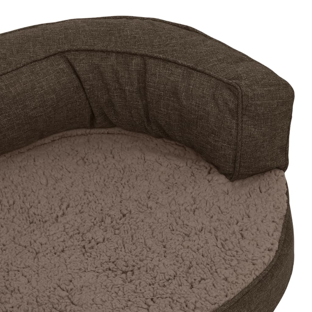 Materasso Ergonomico per Cani 90x64cm Pile Effetto Lino Marrone