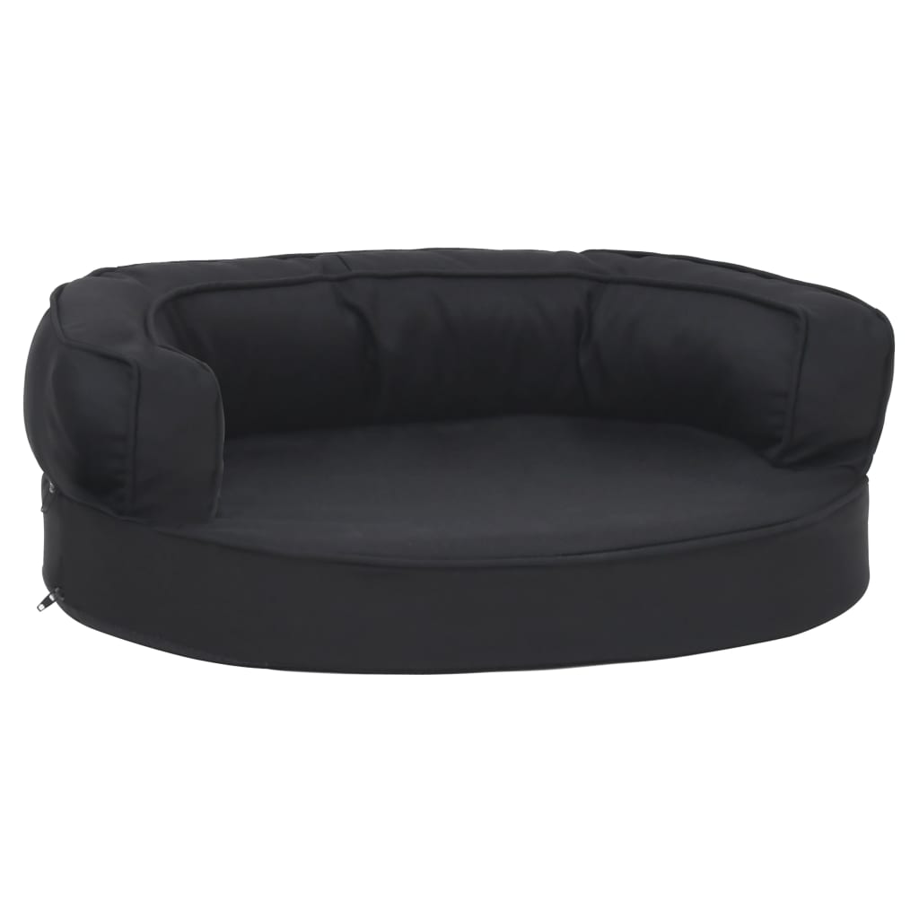 Materasso Ergonomico per Cani 60x42 cm Effetto Lino Nero
