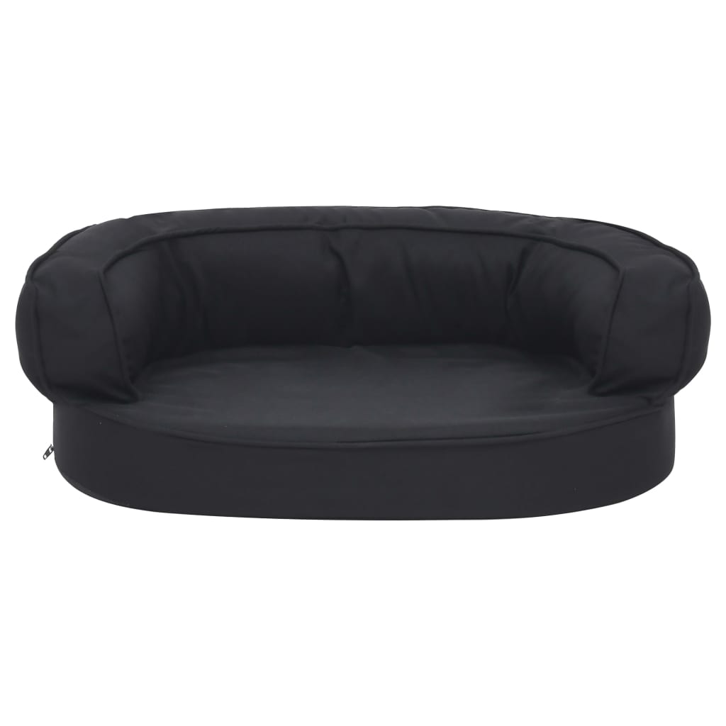 Materasso Ergonomico per Cani 60x42 cm Effetto Lino Nero