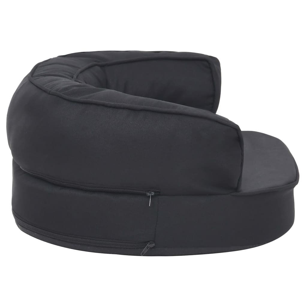 Materasso Ergonomico per Cani 60x42 cm Effetto Lino Nero