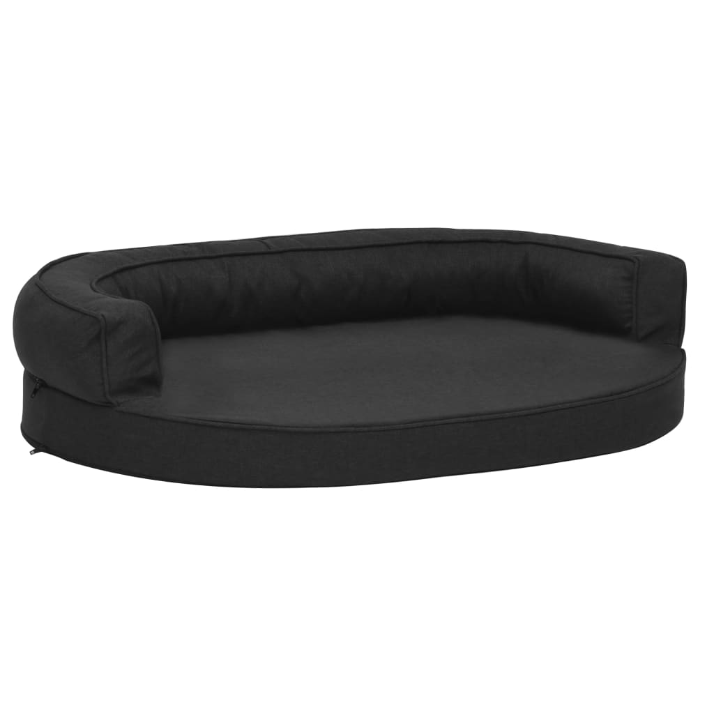 Materasso Ergonomico Lettino per Cani 90x64cm Effetto Lino Nero