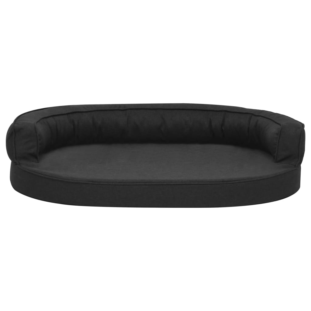 Materasso Ergonomico Lettino per Cani 90x64cm Effetto Lino Nero