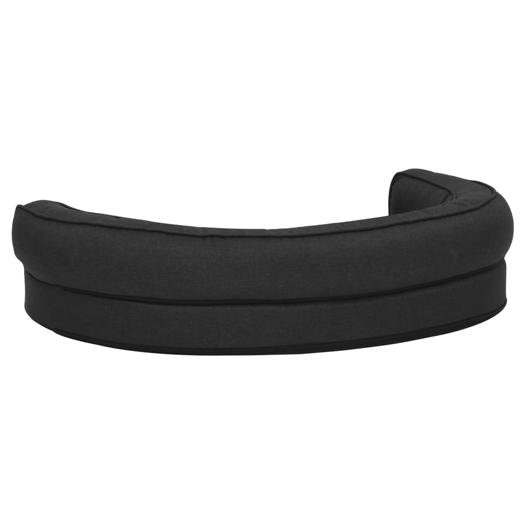 Materasso Ergonomico Lettino per Cani 90x64cm Effetto Lino Nero