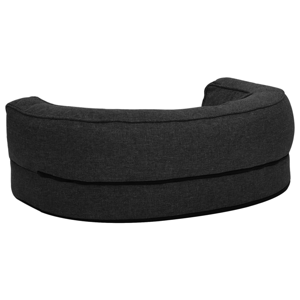 Materasso Ergonomico per Cani 60x42 cm Pile Effetto Lino Nero