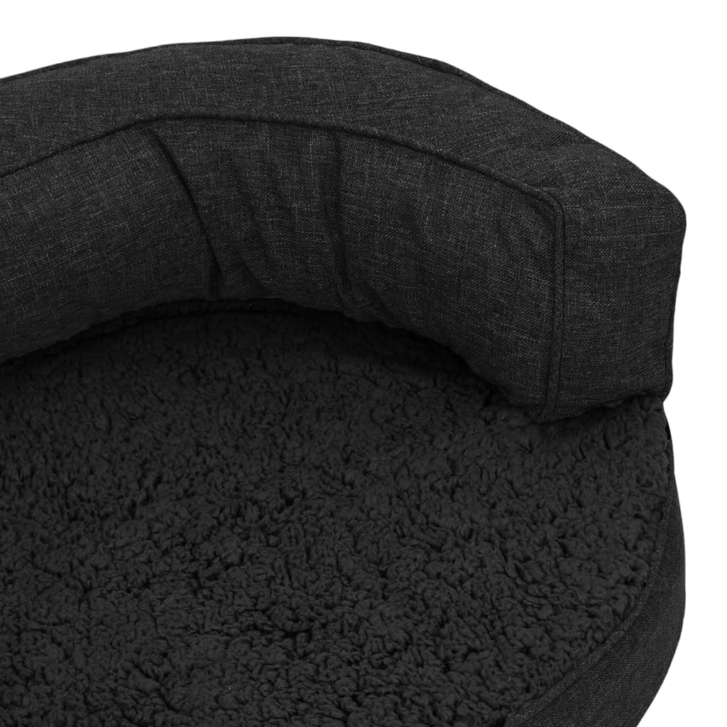 Materasso Ergonomico per Cani 60x42 cm Pile Effetto Lino Nero
