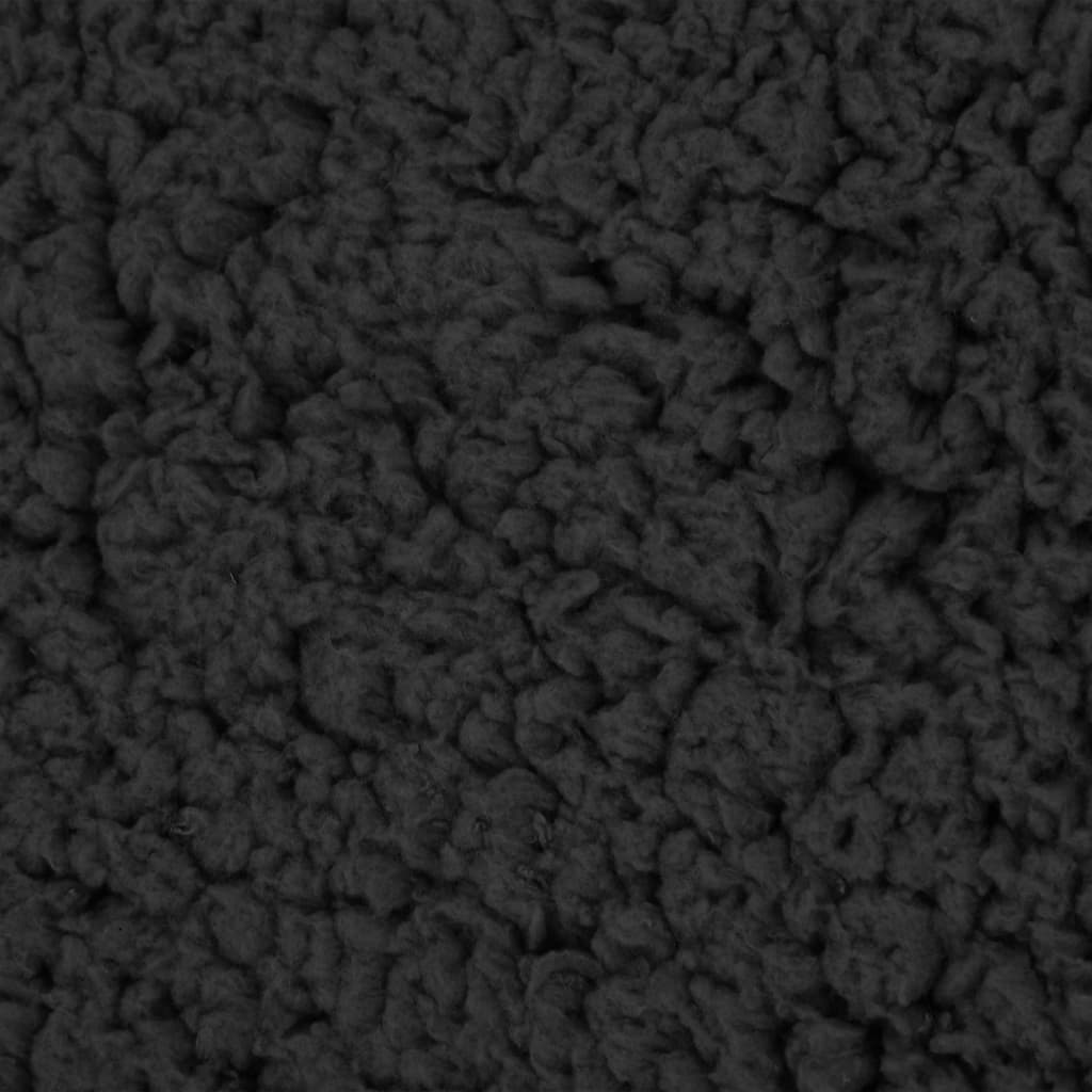 Materasso Ergonomico per Cani 60x42 cm Pile Effetto Lino Nero