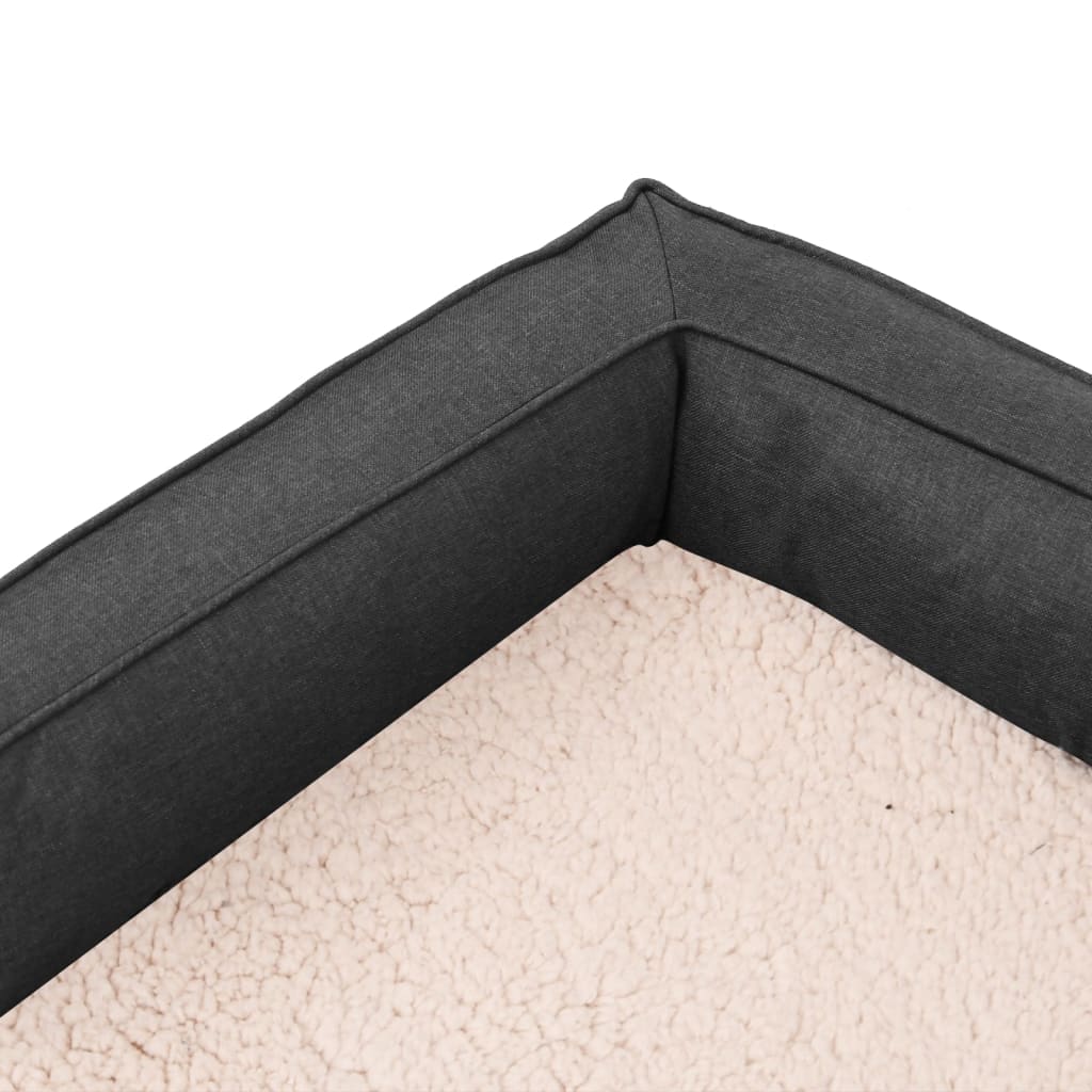 Materasso Ergonomico per Cani 90x64 cm Pile Lino Grigio Scuro