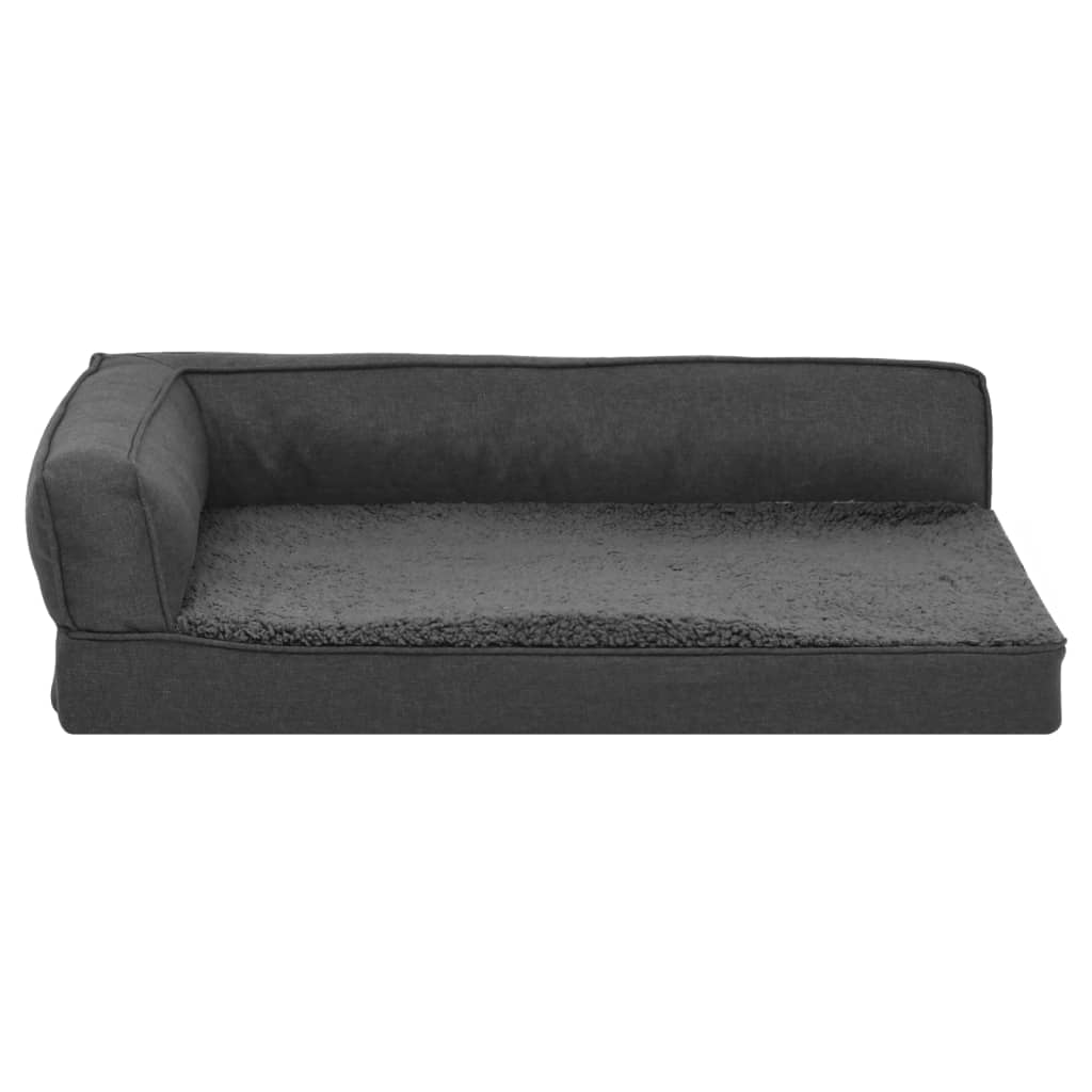 Materasso Ergonomico per Cani 75x53 cm Pile Lino Grigio Scuro