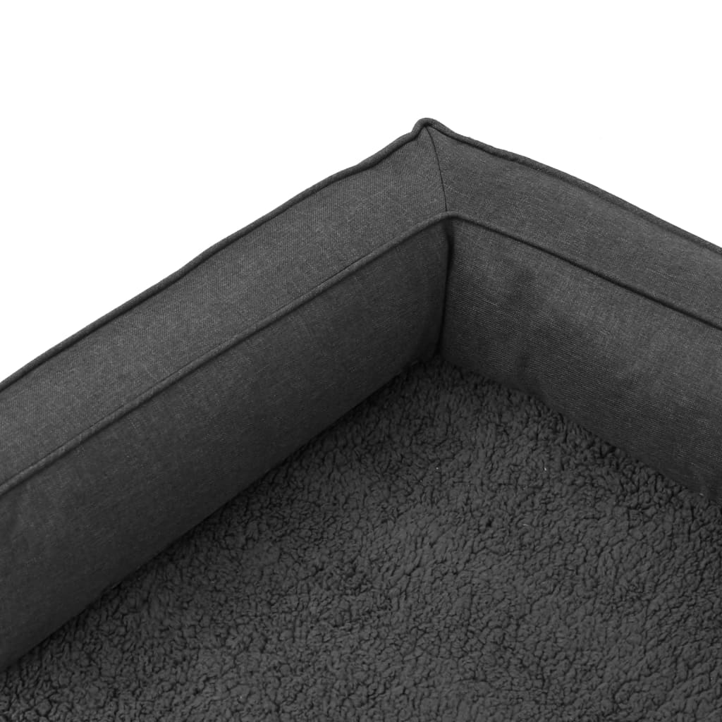 Materasso Ergonomico per Cani 75x53 cm Pile Lino Grigio Scuro