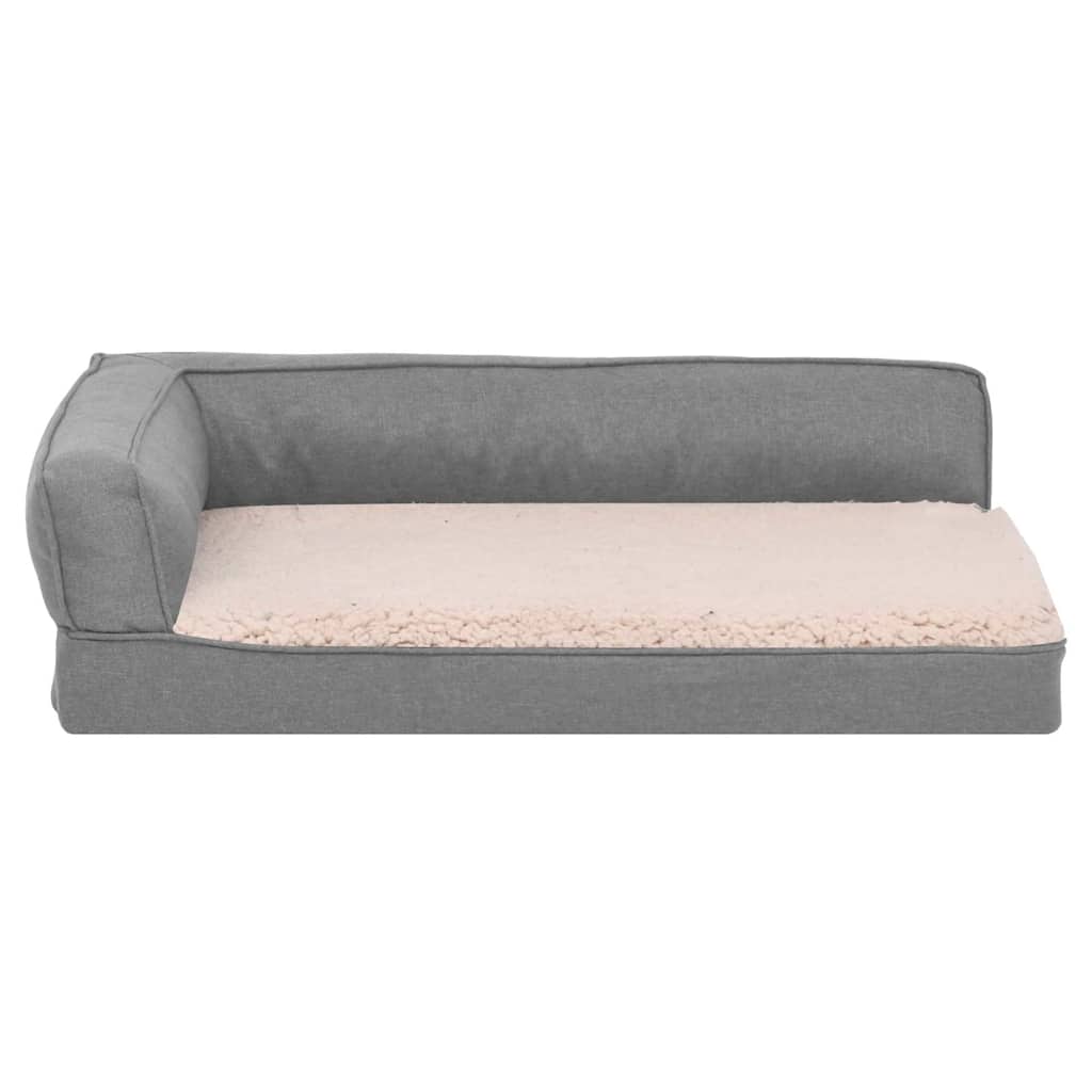 Materasso Ergonomico per Cani 90x64 cm Pile Effetto Lino Grigio