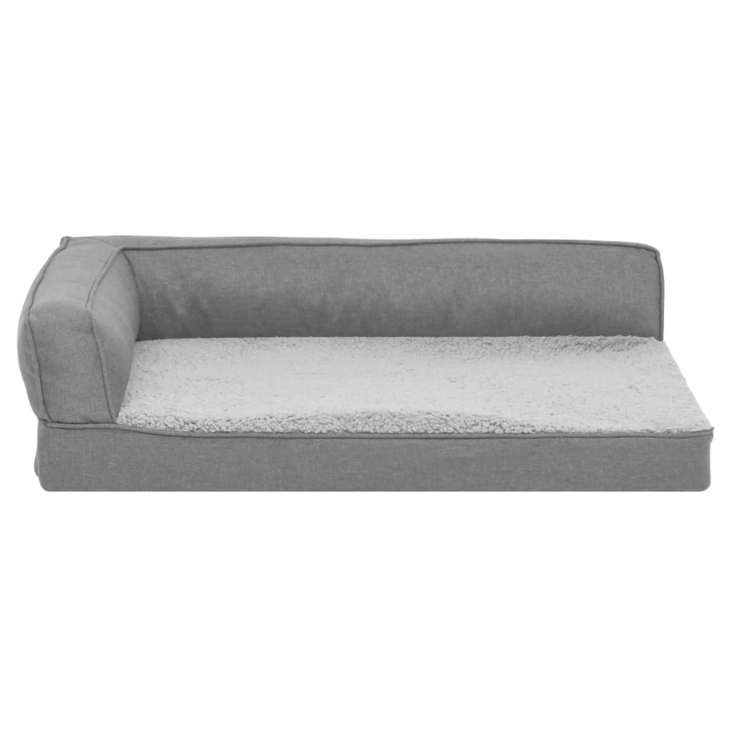 Materasso Ergonomico per Cani 75x53 cm Pile Effetto Lino Grigio