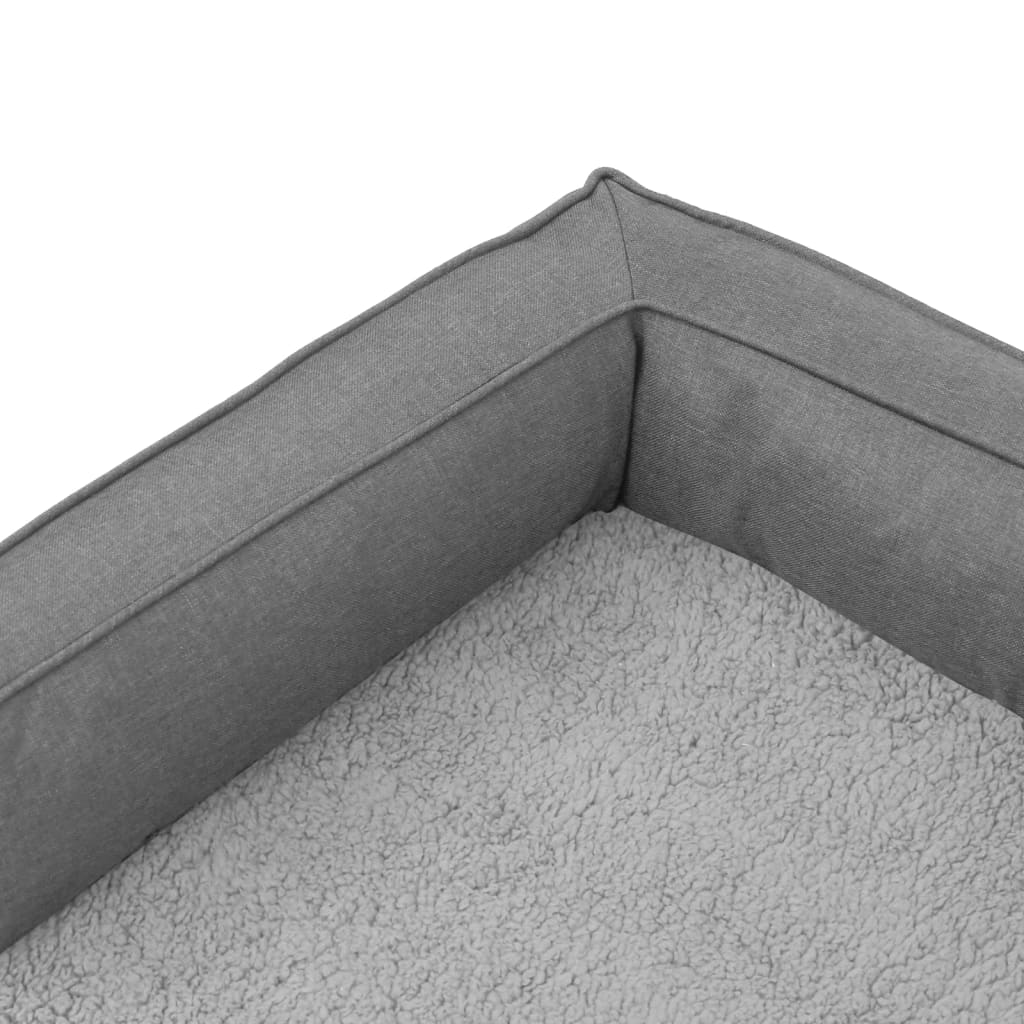Materasso Ergonomico per Cani 75x53 cm Pile Effetto Lino Grigio