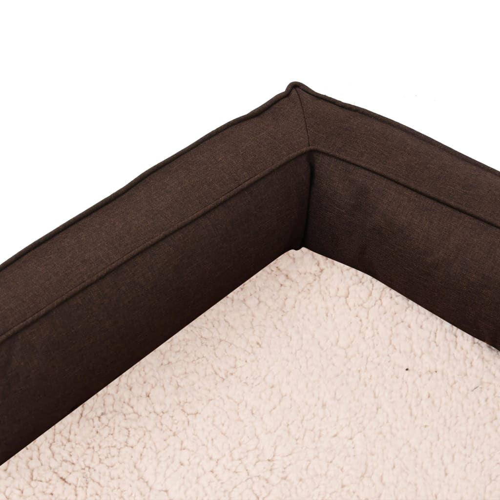 Materasso Ergonomico per Cani 75x53cm Pile Effetto Lino Marrone